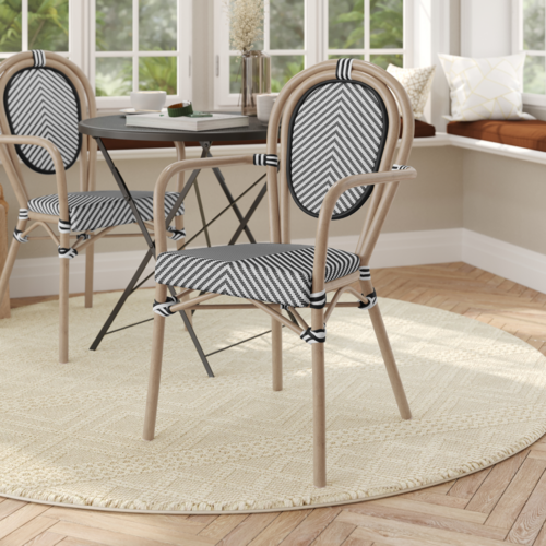 Flash Furniture SDA-AD642002A-TXT-BLKWH-LTNAT-GG 82 1/2" Dining Chair