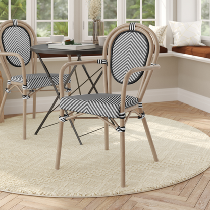 Flash Furniture SDA-AD642002A-TXT-BLKWH-LTNAT-GG 82 1/2" Dining Chair