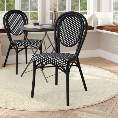 Flash Furniture SDA-AD642002S-BKWH-BK-GG 35" Dining Chair