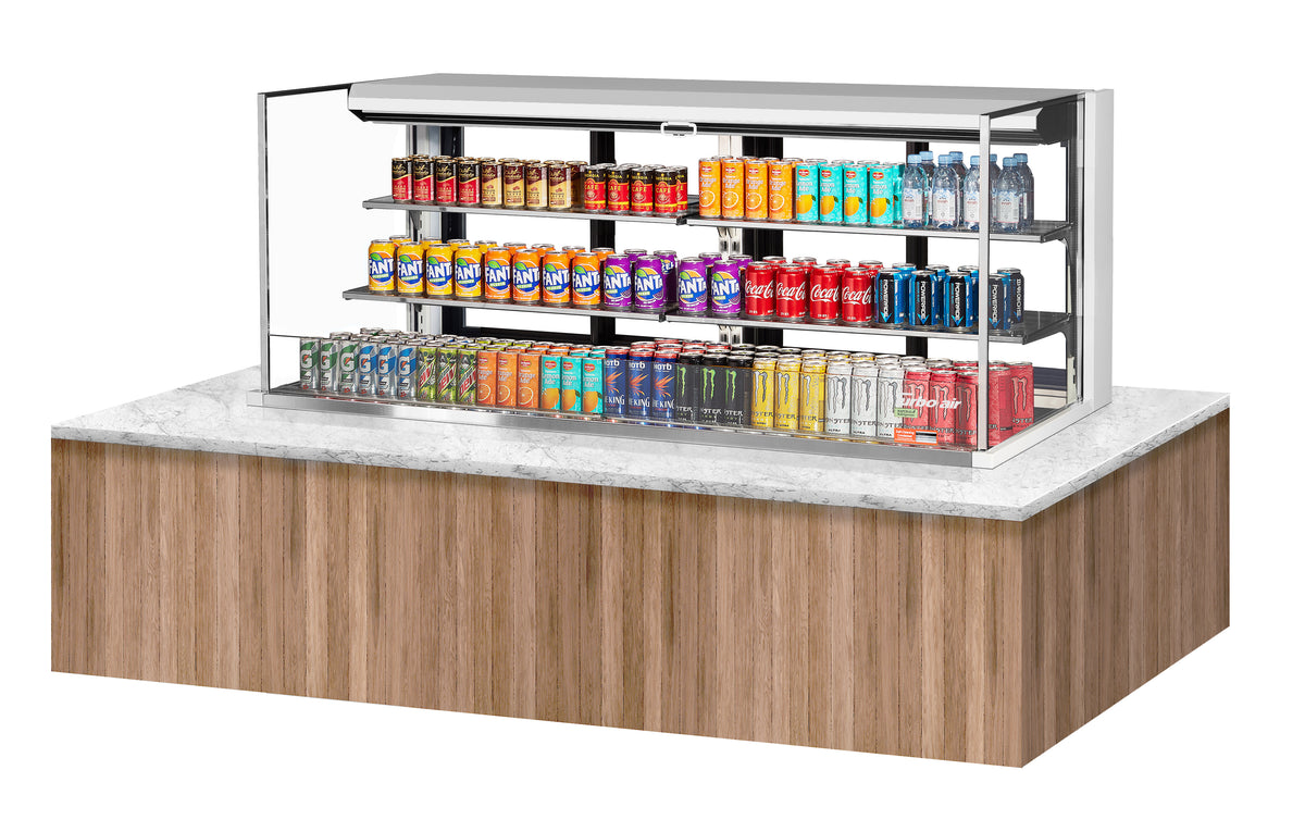 Turbo Air TOM-72L-UFD-W(B)-3SI-N 71 7/8" Refrigerated Display Case
