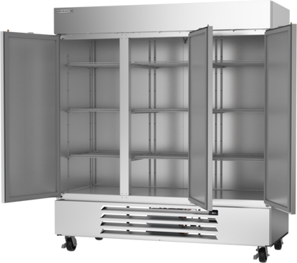 Beverage-Air HBR72HC-1 75" 3 Section Solid Door Reach-In Refrigerator