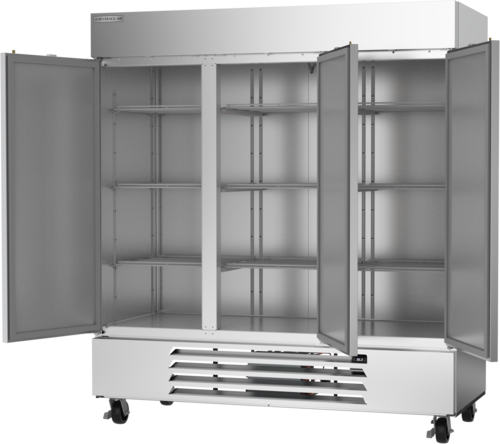Beverage-Air HBR72HC-1 75" 3 Section Solid Door Reach-In Refrigerator