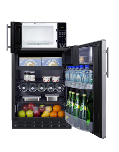 Summit MRF66BK2SSA 19 3/4" Refrigerator Microwave Combo