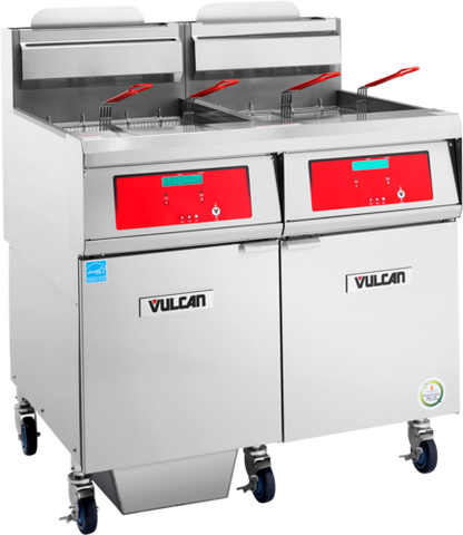Vulcan 4VHG70DF 78 1/4" (4) 75 lb Gas Fryer Battery