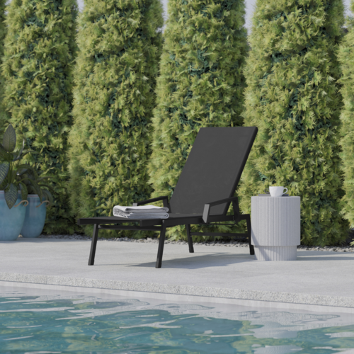 Flash Furniture JJ-LC323-BLK-BLK-GG 29 1/2" Patio Lounge Seating