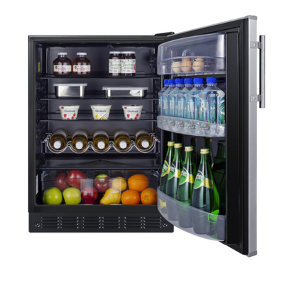 Summit FF6BK2SS 23 5/8" Solid Door Reach-In Refrigerator