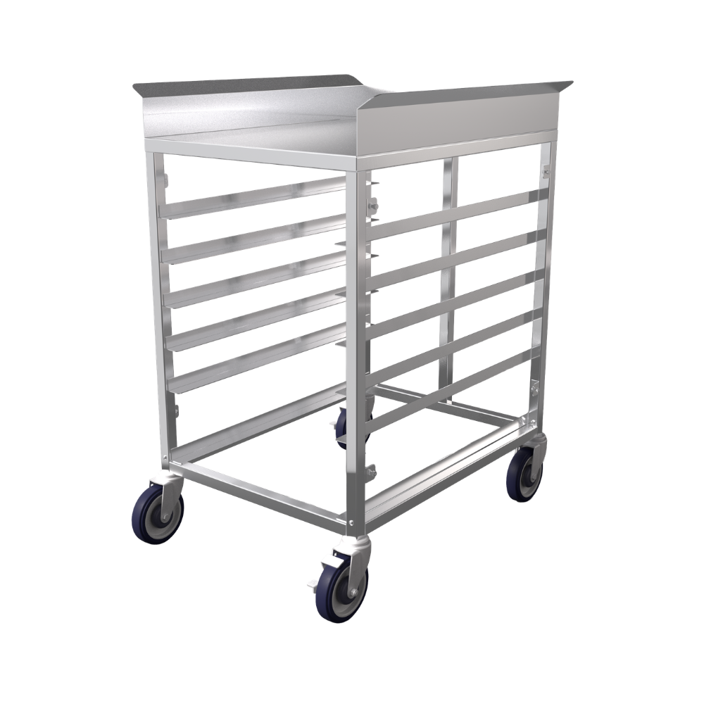 Winholt SS-CFR-2027-LC-OPT 27" Mobile Pan Rack with Work Top