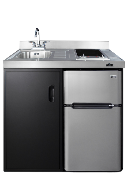 Summit C39ELGLASSBK 39" Kitchenette