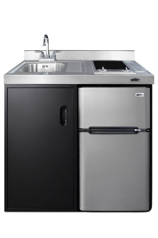 Summit C39ELGLASSBK 39" Kitchenette