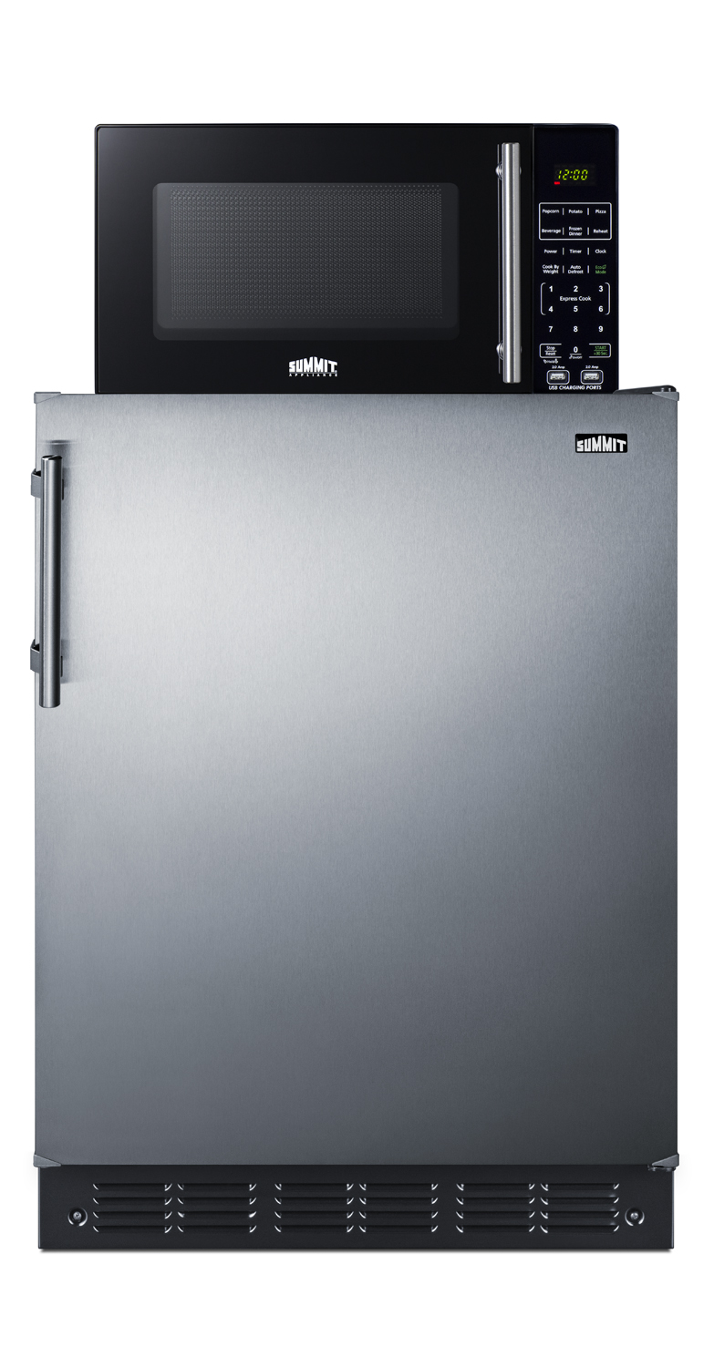 Summit MRF6BK2SSA 23 5/8" Refrigerator Microwave Combo