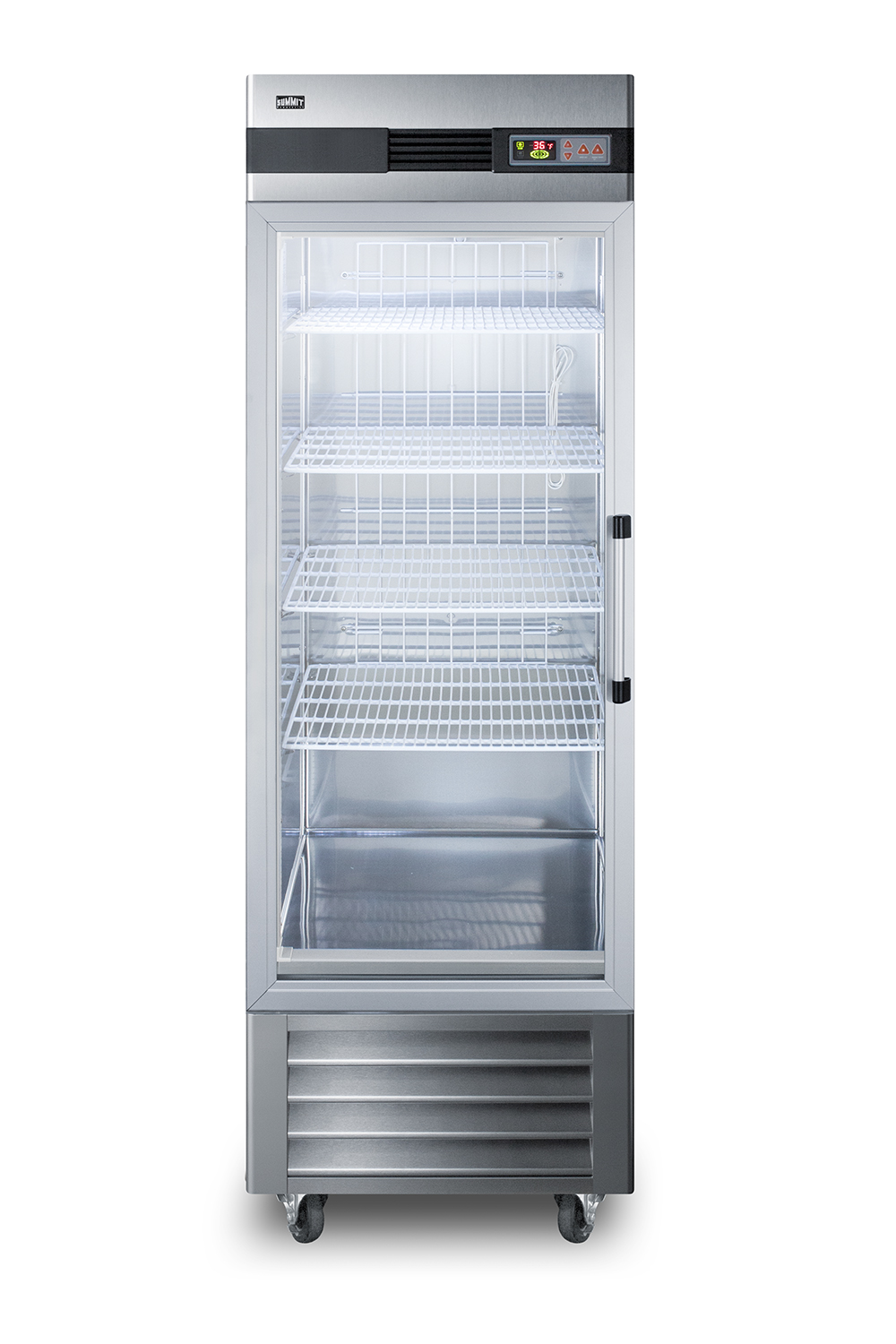 Summit SCR23SSGLH 27 1/2" Solid Door Reach-In Refrigerator