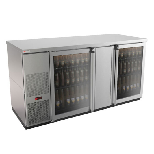 Micro Matic MBB68GS-E 69 1/2" Glass Door Back Bar Cooler