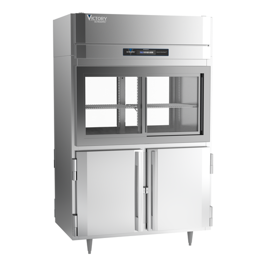 Victory DRS-2D-S1-PT-HD-HC 52 1/8" Solid & Glass Door Pass-Thru Refrigerator