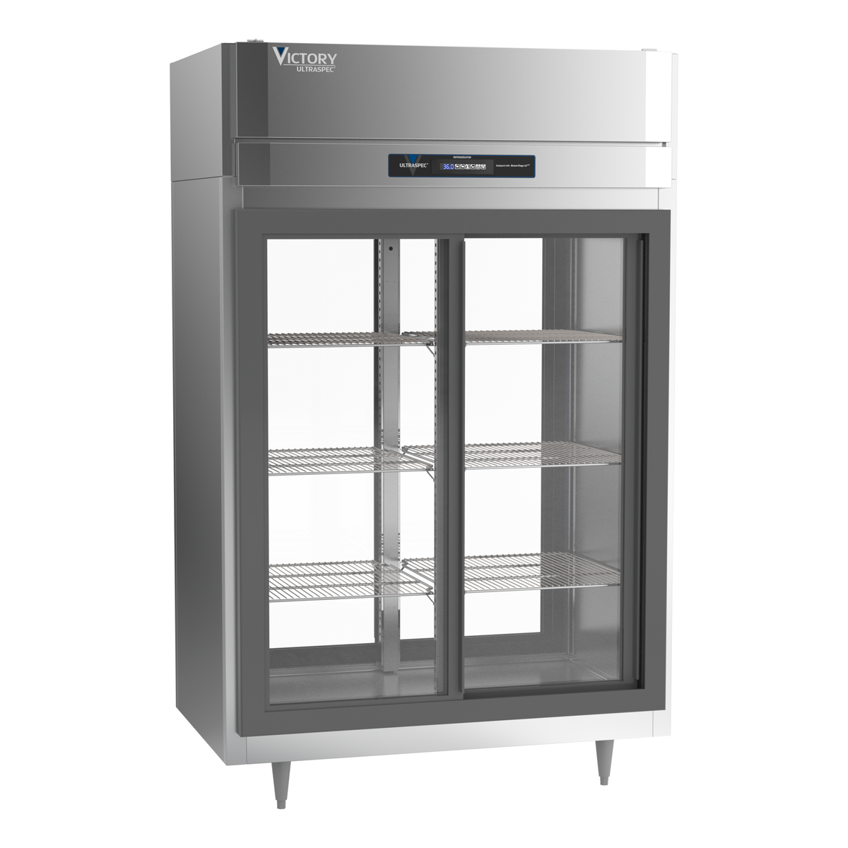 Victory DRS-2D-S1-PT-LD-HC 52 1/8" Solid & Glass Door Pass-Thru Refrigerator