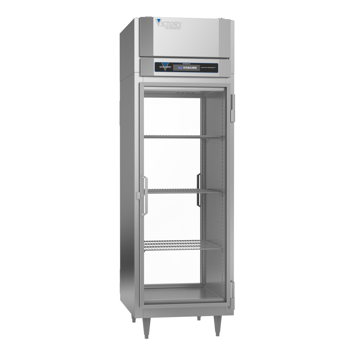 Victory RS-1D-S1-PT-G-HC 26 1/2" Solid & Glass Door Pass-Thru Refrigerator