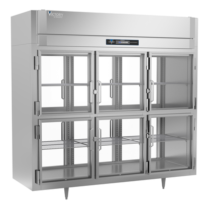 Victory RS-3D-S1-EW-PT-HG-HC 85 1/2" Solid & Glass Door Pass-Thru Refrigerator