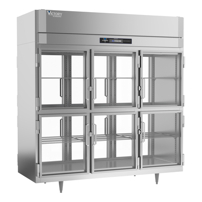Victory RS-3D-S1-PT-HG-HC 77 3/4" Solid & Glass Door Pass-Thru Refrigerator