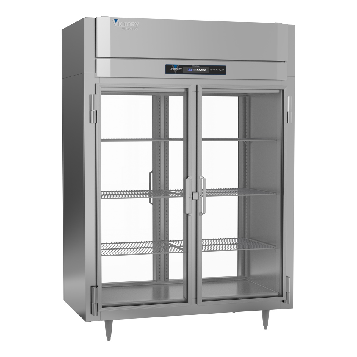 Victory RSA-2D-S1-EW-PT-G-HC 58 3/8" Solid & Glass Door Pass-Thru Refrigerator