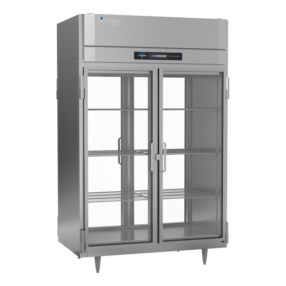 Victory RSA-2D-S1-PT-G-HC 52 1/8" Solid & Glass Door Pass-Thru Refrigerator