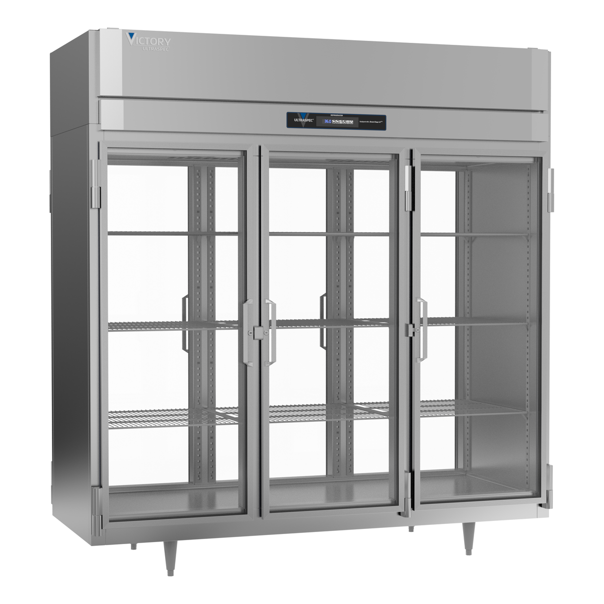 Victory RSA-3D-S1-PT-G-HC 77 3/4" Solid & Glass Door Pass-Thru Refrigerator