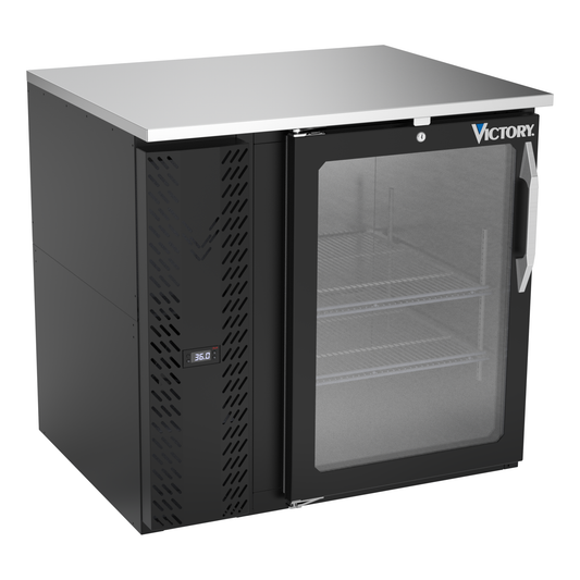 Victory VBB36HC-FG-B 36" Solid Door Back Bar Cooler