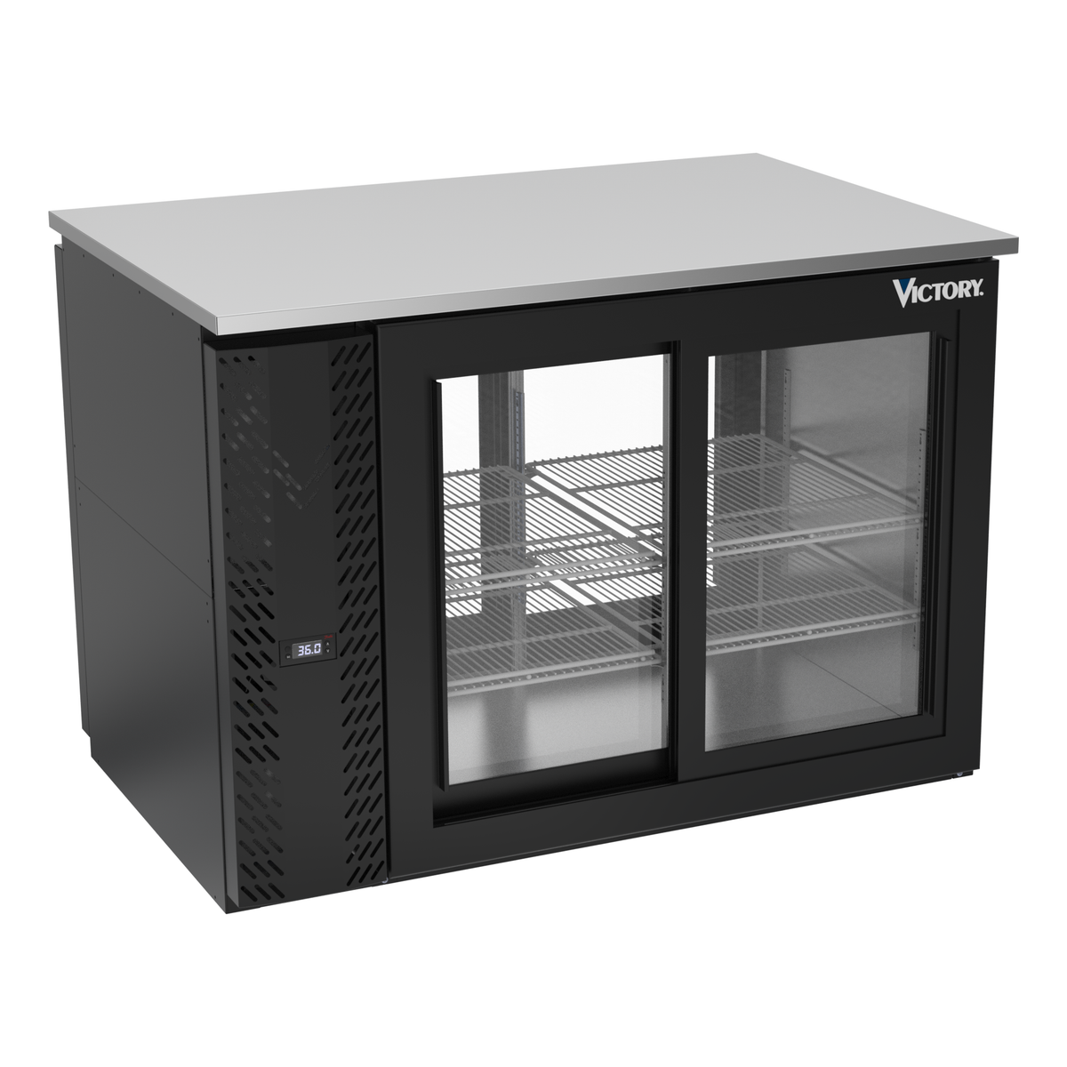 Victory VBB48HC-F-GS-PT-B 48" Solid Door Back Bar Cooler