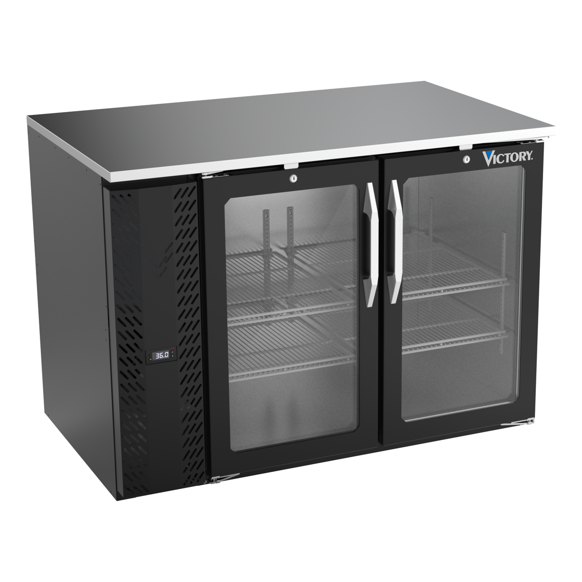 Victory VBB48HC-FG-B 48" Solid Door Back Bar Cooler