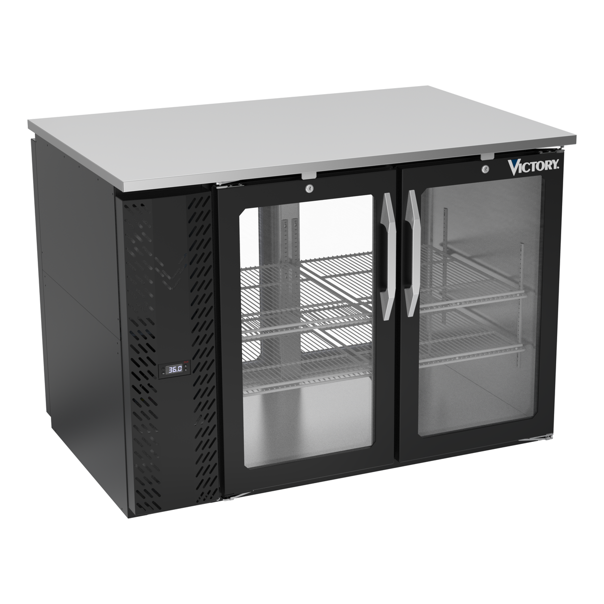 Victory VBB48HC-FG-PT-B 48" Solid Door Back Bar Cooler
