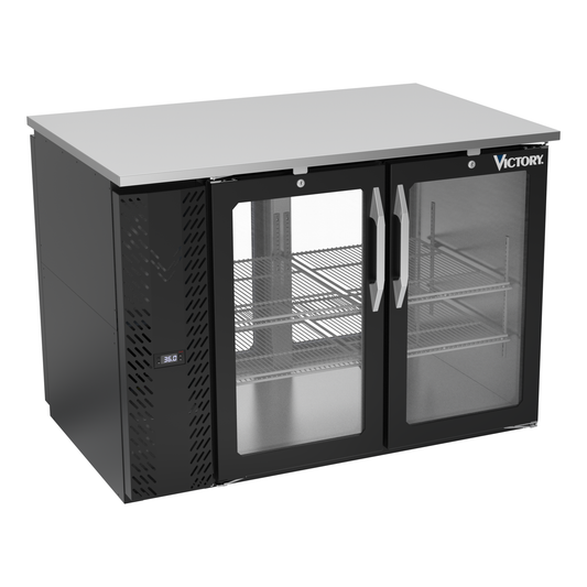 Victory VBB48HC-FG-PT-B 48" Solid Door Back Bar Cooler