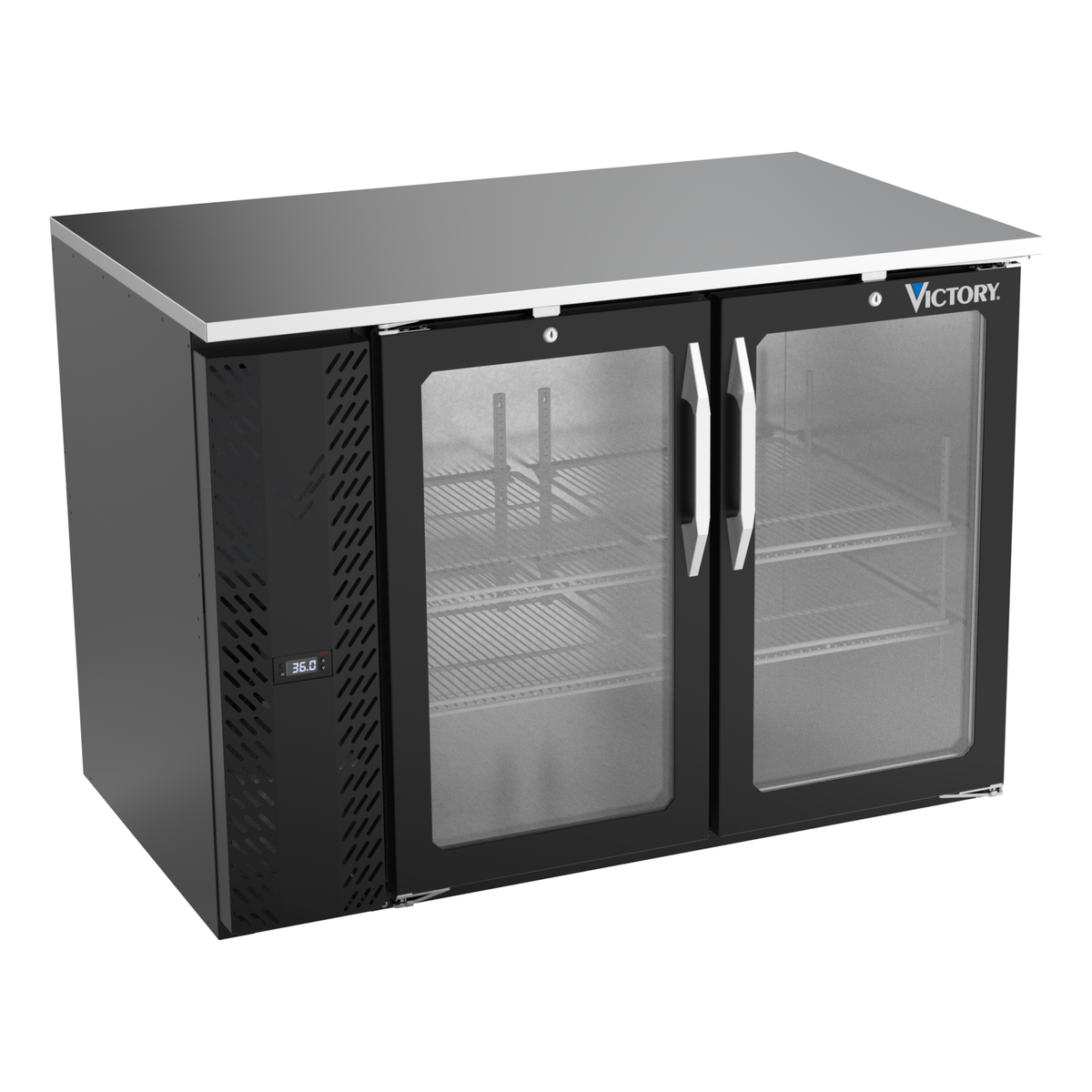 Victory VBB48HC-G-B 48" Solid Door Back Bar Cooler
