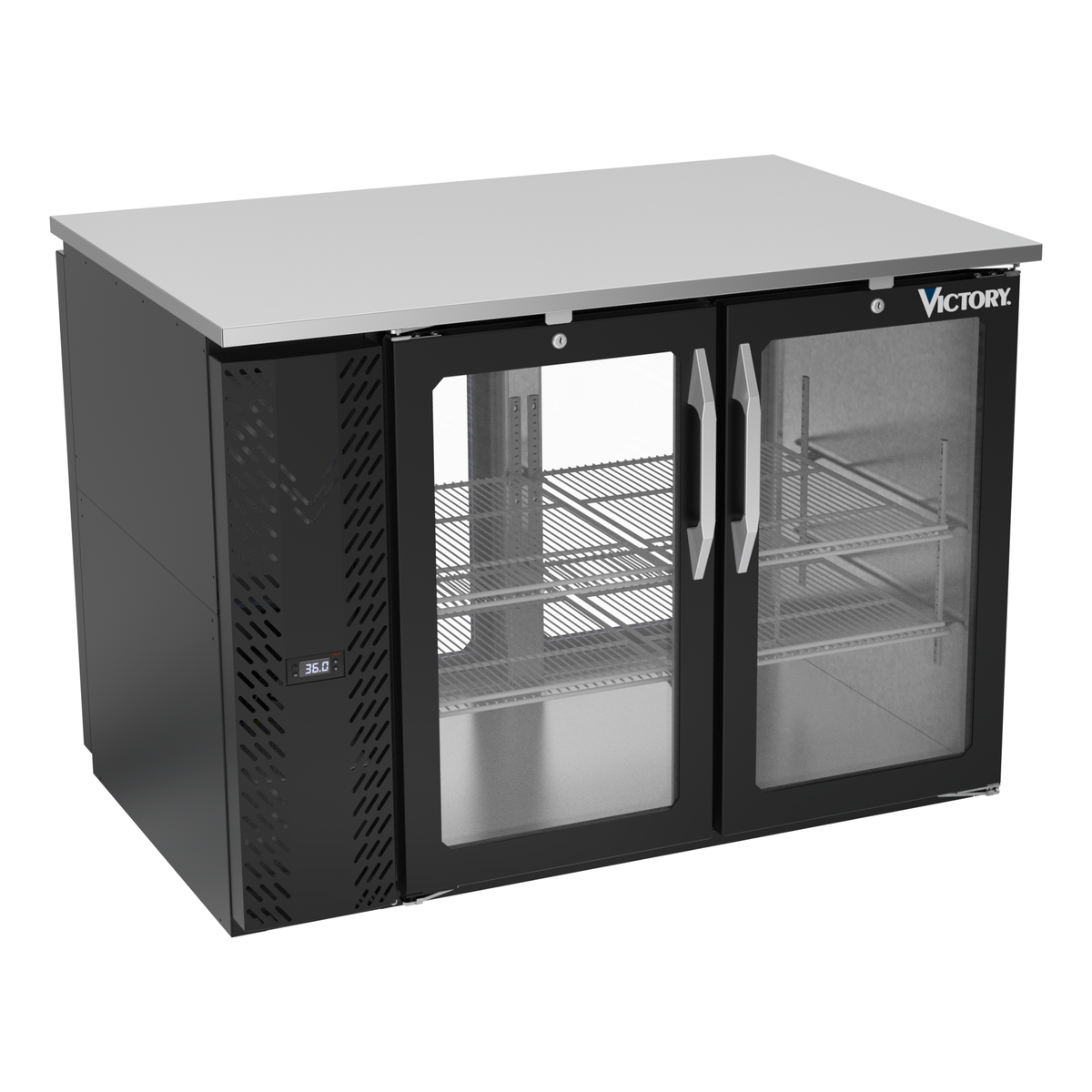 Victory VBB48HC-G-PT-B 48" Solid Door Back Bar Cooler