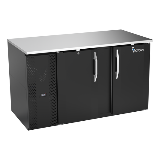 Victory VBB58HC-F-B 58" Solid Door Back Bar Cooler