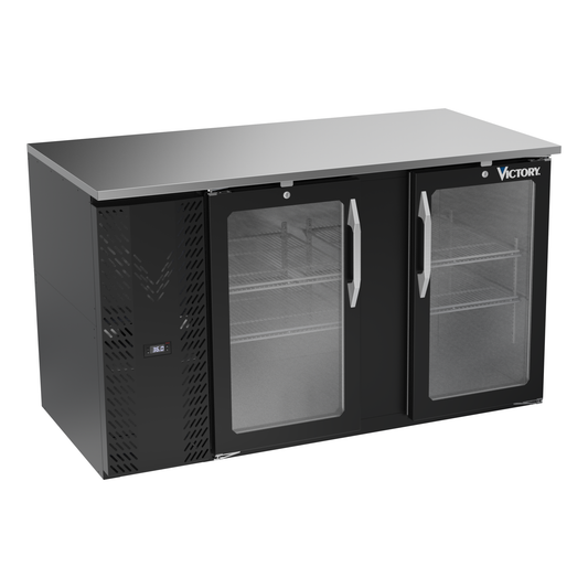 Victory VBB58HC-FG-B 58" Solid Door Back Bar Cooler