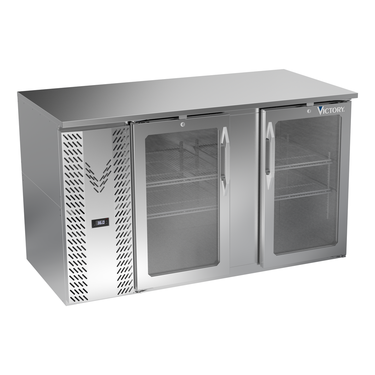 Victory VBB58HC-FG-S 58" Solid Door Back Bar Cooler