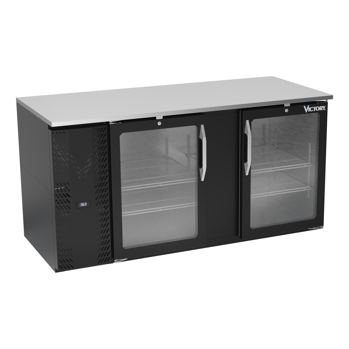 Victory VBB68HC-FG-B 68" Solid Door Back Bar Cooler