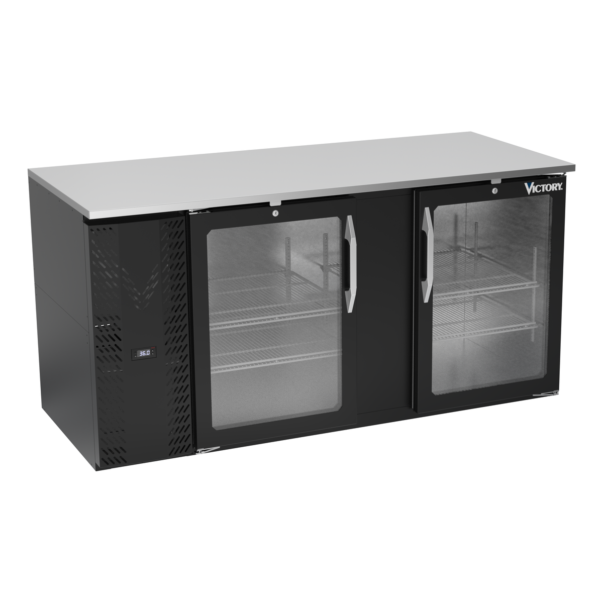 Victory VBB68HC-G-B 68" Solid Door Back Bar Cooler
