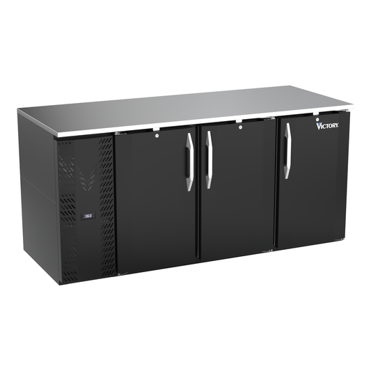 Victory VBB72HC-F-B 72" Solid Door Back Bar Cooler