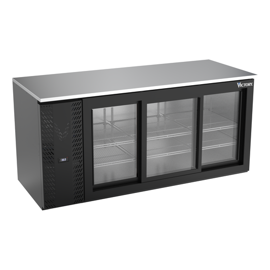 Victory VBB72HC-F-GS-B 72" Solid Door Back Bar Cooler