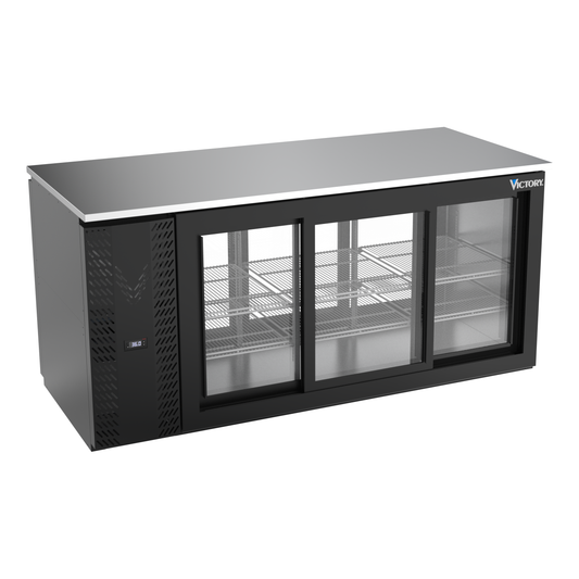 Victory VBB72HC-F-GS-PT-B 72" Solid Door Back Bar Cooler