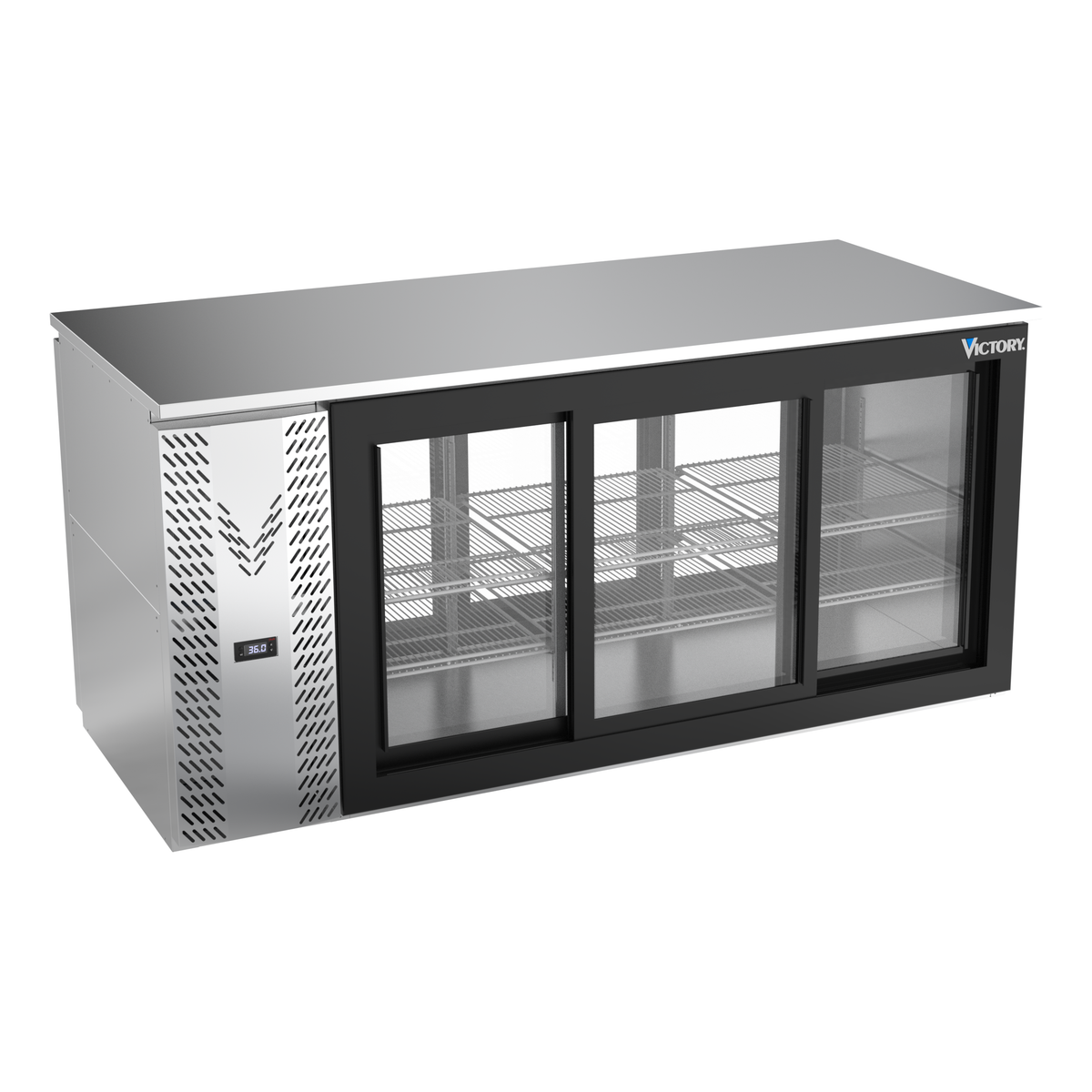 Victory VBB72HC-F-GS-PT-S 72" Solid Door Back Bar Cooler