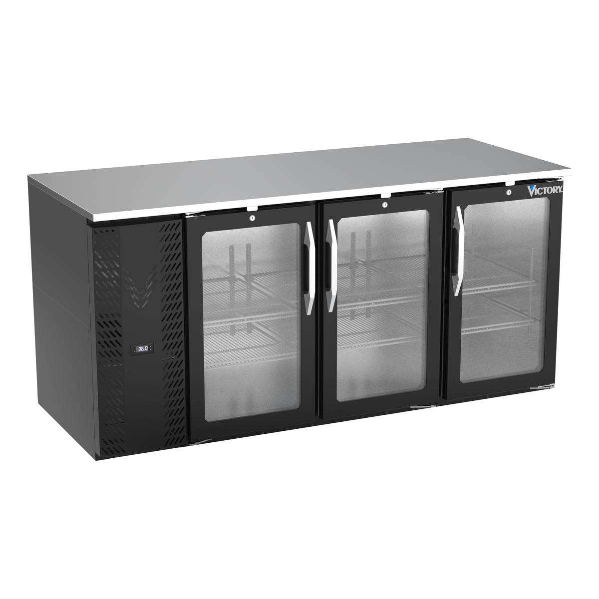 Victory VBB72HC-G-B 72" Solid Door Back Bar Cooler