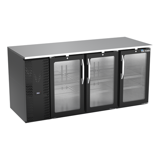 Victory VBB72HC-G-B 72" Solid Door Back Bar Cooler
