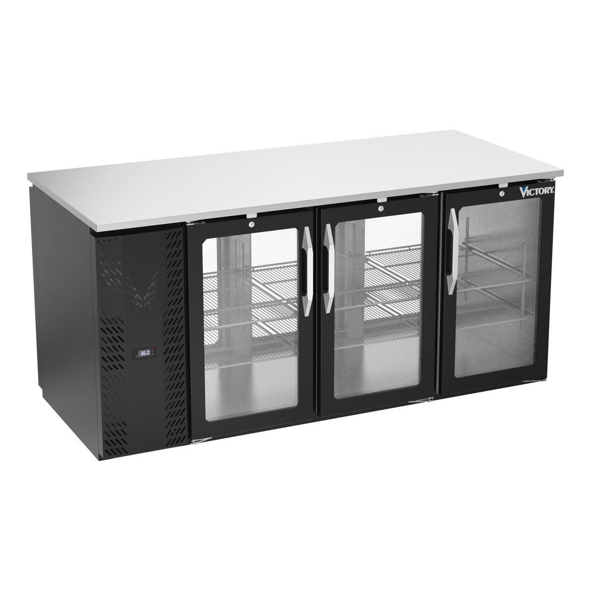 Victory VBB72HC-G-PT-B 72" Solid Door Back Bar Cooler