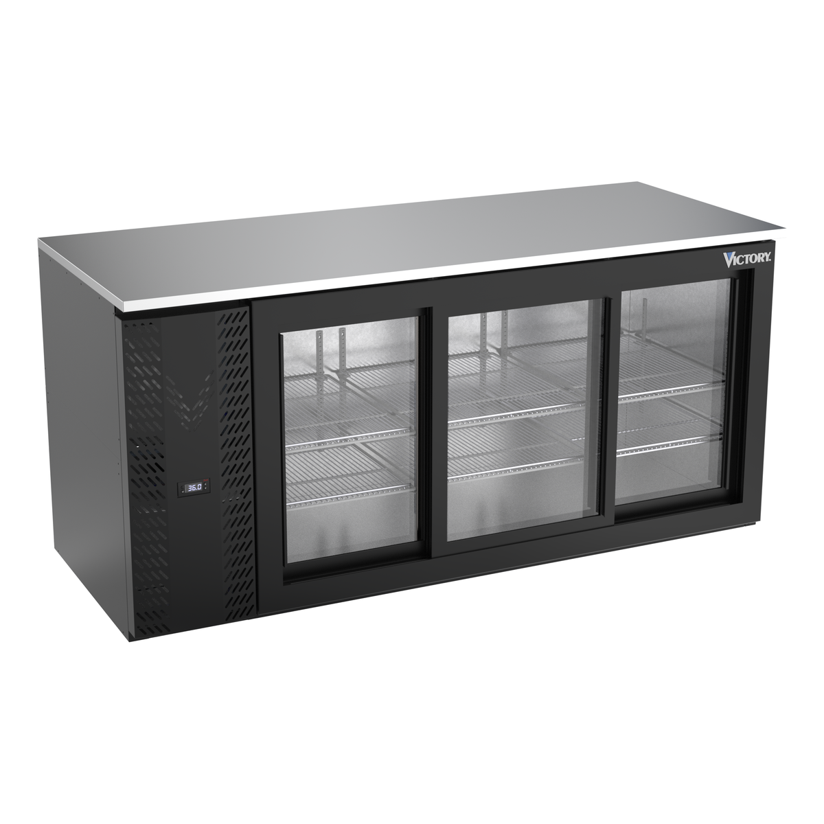 Victory VBB72HC-GS-B 72" Solid Door Back Bar Cooler