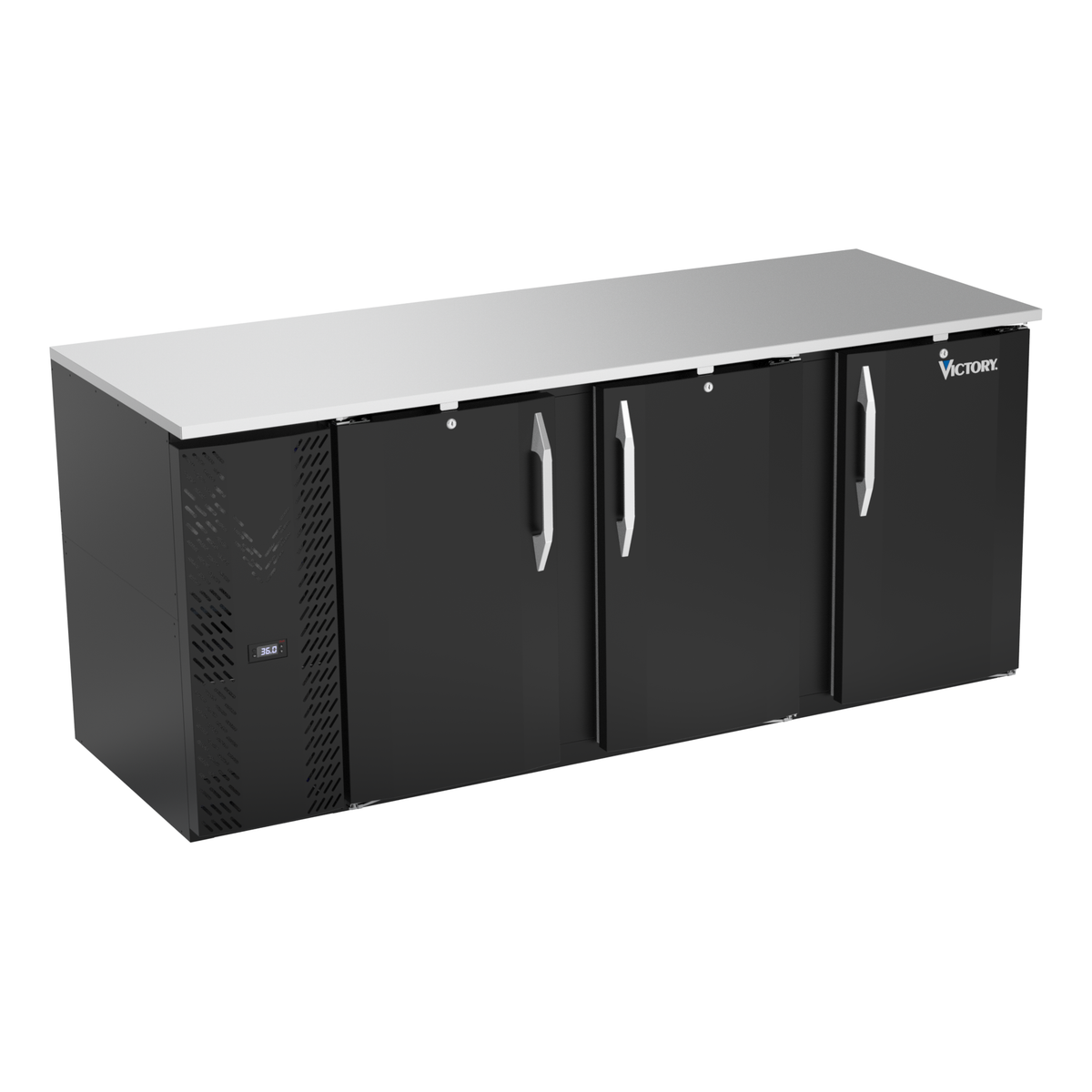 Victory VBB78HC-F-B 78" Solid Door Back Bar Cooler