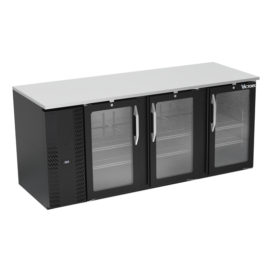 Victory VBB78HC-FG-B 78" Solid Door Back Bar Cooler