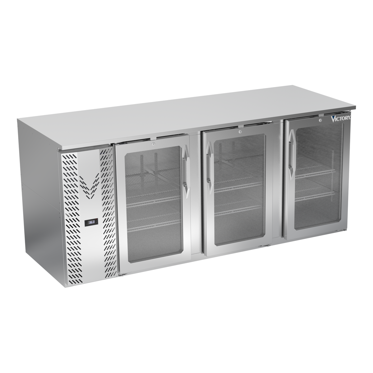 Victory VBB78HC-FG-S 78" Solid Door Back Bar Cooler