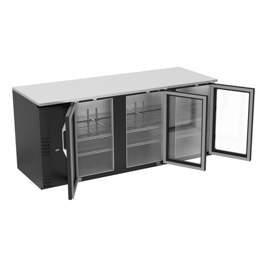 Victory VBB78HC-G-B 78" Solid Door Back Bar Cooler