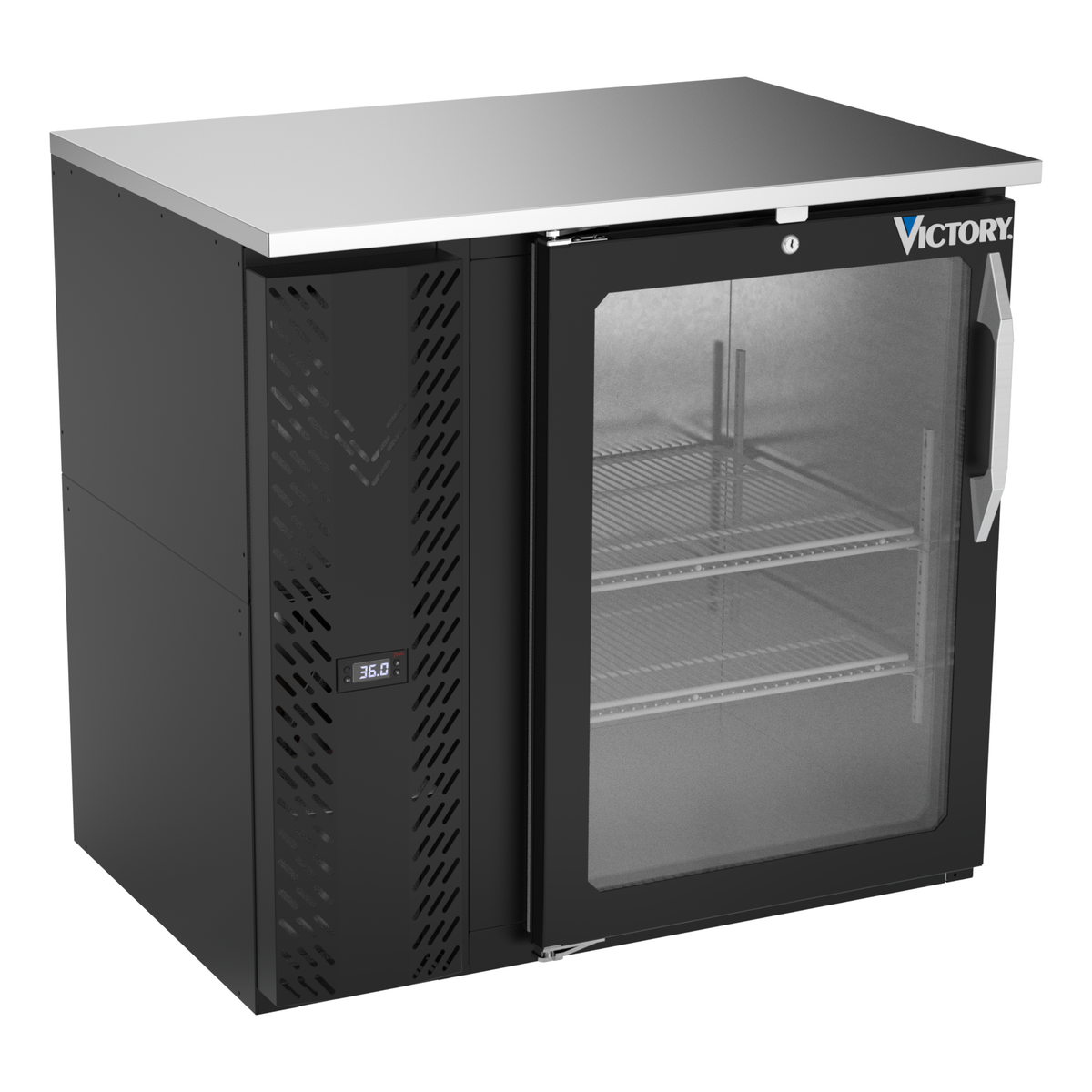 Victory VBBN36HC-G-B 36" Solid Door Back Bar Cooler