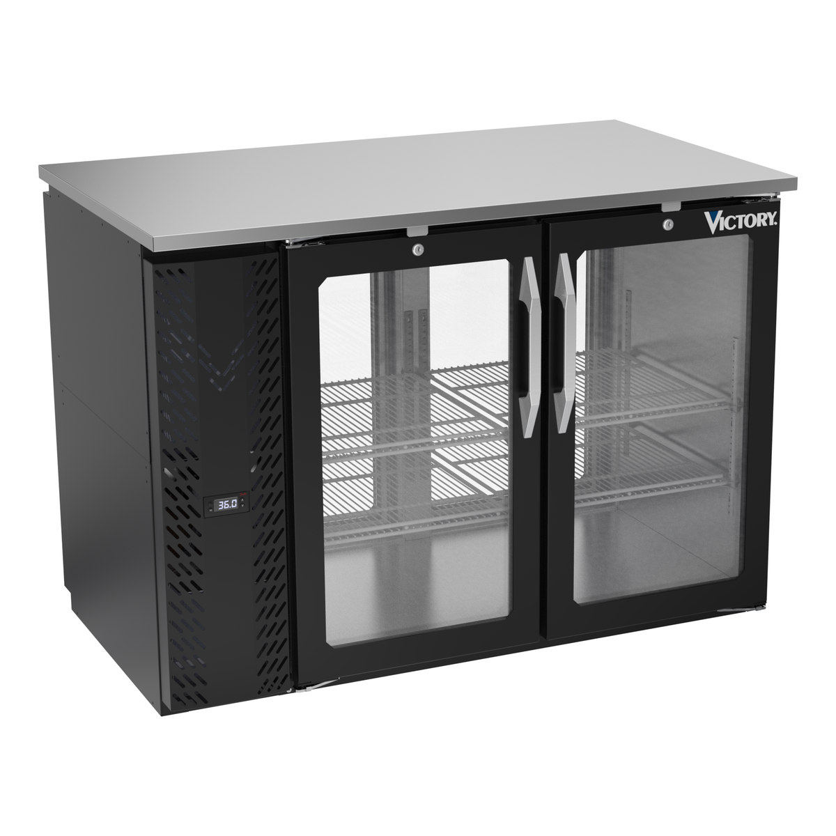 Victory VBBN48HC-FG-PT-B 48" Solid Door Back Bar Cooler